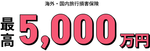 海外・国内旅行損害保険 最高5,000万円
