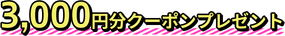 3000円分クーポンプレゼント