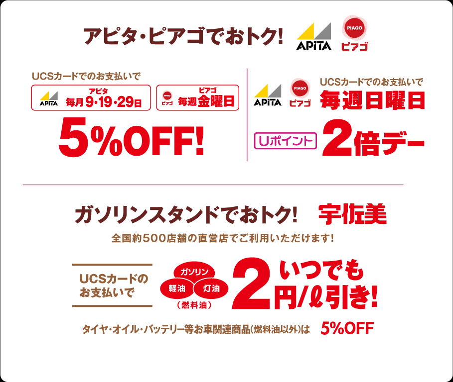 アピタ・ピアゴでおトク!